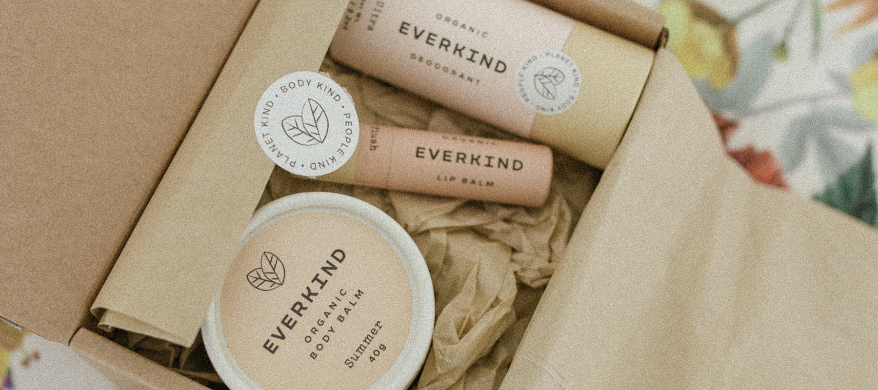 Everkind natural skincare gift bundle bursting with organic goodness.