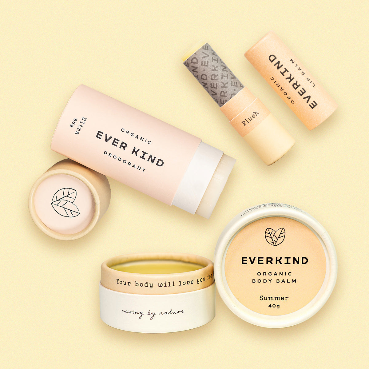 Start your day well with an Everkind Selfcare Essentials bundle. Ultra deodorant, Summer body balm, and Plush lip balm will have you simply glowing.