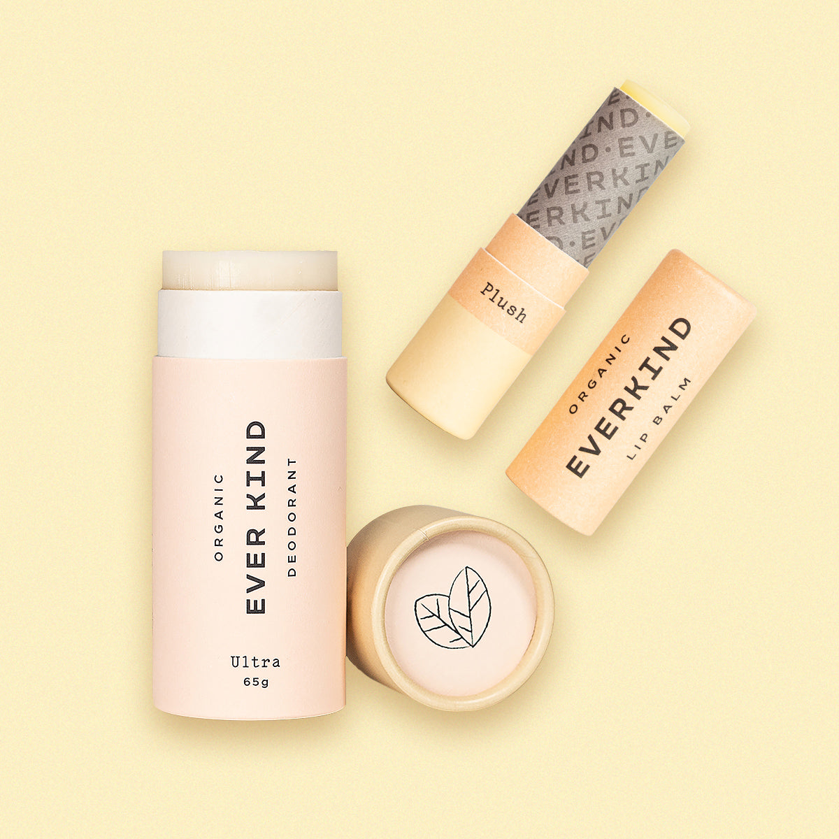 Daily bodycare essentials from Everkind. Making the switch to natural has never been so easy, with Ultra natural deodorant and Plush natural lip balm for an eco-luxe start to your day.