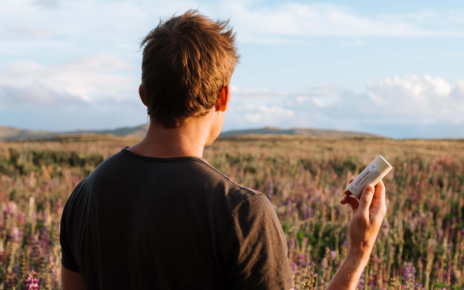 Man exploring the New Zealand, with Everkind Organic Natural Deodorant. Loved by men, women and kids. Truly natural and super effective for even the strongest odour.
