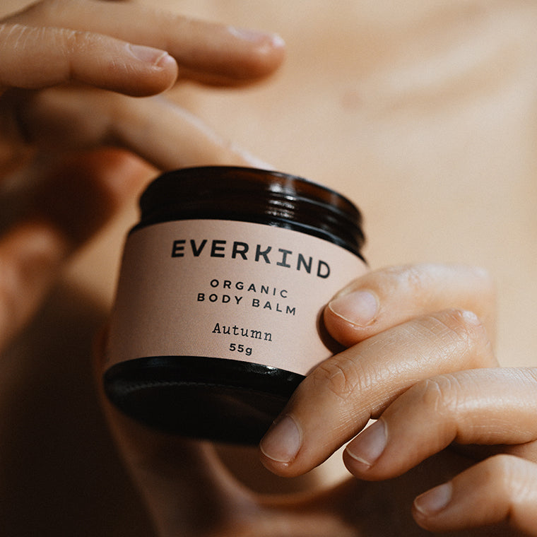 Pure Joy. Everkind Autumn Balm bottles the happiness scent, with notes of citrus grove, woodsy wilderness, and joyous adventure.